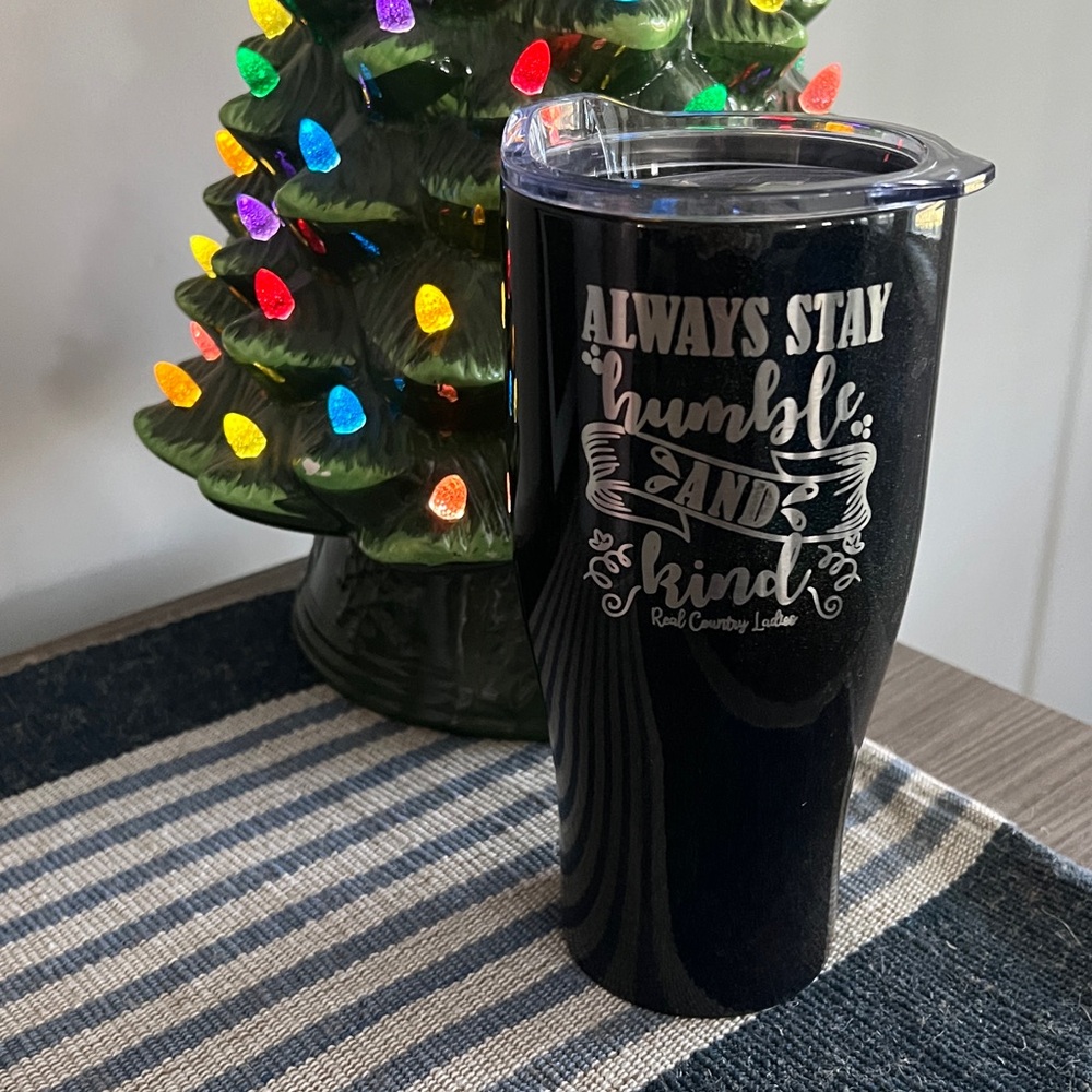 Always Stay Humble and Kind 27oz Cup slider lid black  Sparkle Tumbler
